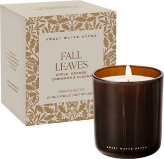 Sweet Water Decor Premium Boxed Fall Candle in Fall Leaves - Amber Jar at Nordstrom