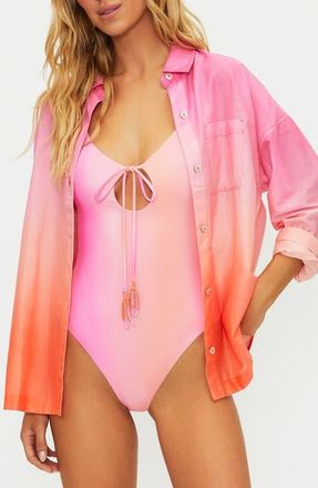 Beach Riot Cassidy Cotton Cover-Up Shirt in Petal Sunrise at Nordstrom, Size X-Small