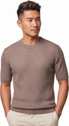 HUGO BOSS bruin Hugo Boss Ajordino T-shirt met boord