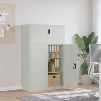 vidaXL Armario Archivador De Acero Gris Claro 90x40x145 Cm Vidaxl