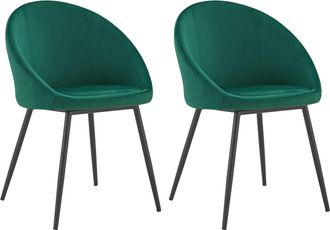 Happy Garden Lote De 2 Sillas Vintage De Terciopelo Verde Diane