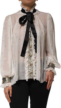 Dolce & Gabbana Ruffle Detail Doorzichtig Blouse