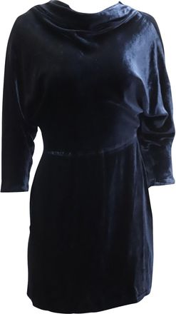 A.L.C. ALC Marin Velvet Dress in Navy Blue Viscose