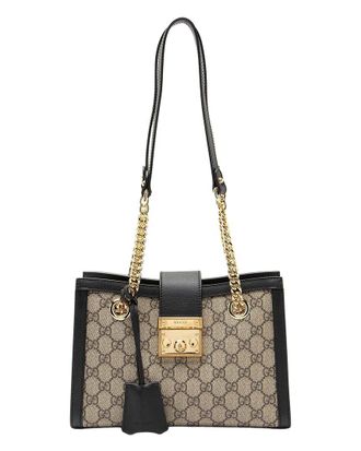 Gucci Gg Supreme Padlock Chain Small Shoulder Bag (Authentic Pre-Loved)