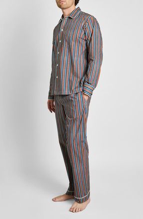 Sleepy Jones Henry Pajama Set in Woodblock Stripe at Nordstrom, Size X-Small