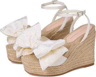 Loeffler Randall Angelina Bow Wedge Womens Shoes Cream/Natural : 10.5 B - Medium, Textile
