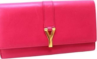 Saint Laurent Pre-owned Vintage Portemonnee - Dames - Vintage Accessoires - Roze - ONE Size - Leer - Vintage