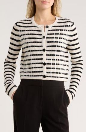 Derek Lam Nebula Sequin Cardigan in Blanc De Blanc/Black at Nordstrom Rack, Size Small