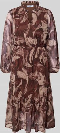 Zabaione Midikleid mit V-Ausschnitt Modell Za44raa in Hellbraun, Gr&ouml;&szlig;e XXL