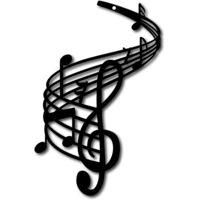 OEM Decoraci&oacute;n De Pared De Metal Con Notas Musicales, Notaci&oacute;n 3d, Clave De Sol, Escultura Colgante Negra Para Navidad, Halloween, Hogar, Sala De Estar, G