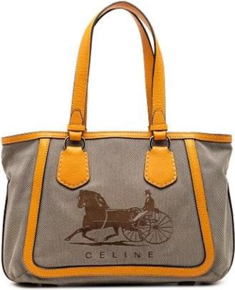 Celine Pre-owned Tote Bags, female, Brown, Size: ONE SIZE Pre-owned Canvas Tote Bag