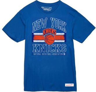 Mitchell & Ness Mens Mitchell & Ness Royal New York Knicks Striped Logo Lockup Premium T-Shirt in Blue at Nordstrom, Size Xx-Large