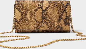 Lauren Ralph Lauren Womens Gold-chain snakeskin-pattern mini shoulder bag