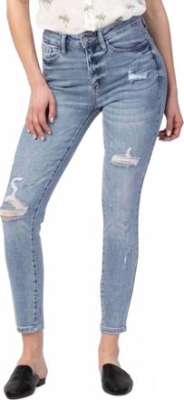 Judy Blue Womens Gwen Destroyed Skinny Jeans In Blue