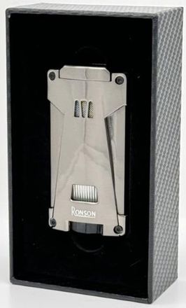OEM Encendedor Ronson Hurricane Rgl119 Gris Satinado De 3 Chorros Con Perforador