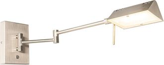 QAZQA Diseño Lámpara de pared de diseño de acero con led regulable - Notia Acero Alargada Incluye led Max. 1 x 9.5 Watt - Qazqa