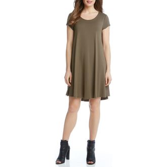 Karen Kane Maggie Cap Sleeve Trapeze Dress in Olive at Nordstrom, Size X-Small