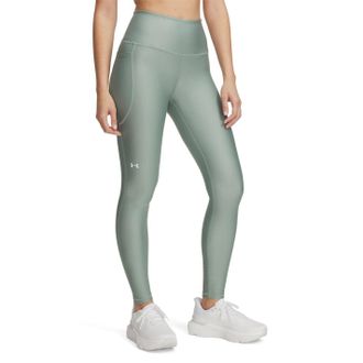 Under Armour Womens HeatGear No Slip Waistband Full Length Silica Green/White 14