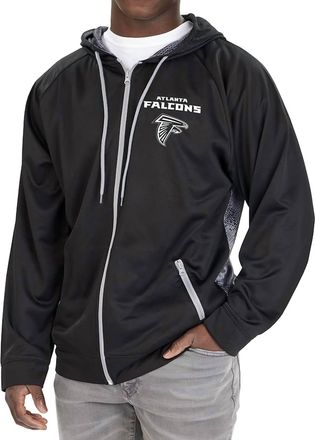 Zubaz Mens Nfl Atlanta Falcons Hoodie With Team Color Viper Liner In Black