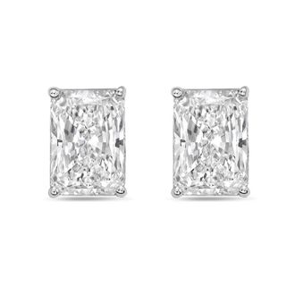 Diana M. Jewels 14Kt White Gold 3.00 cts Lab Grown Radiant Cut Diamond Studs