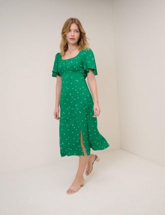 Nobody's Child Green Floral Dee Dee Midi Dress