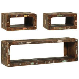 Berkfield Home 3 Piece TV Cabinet Set Multicolour Solid Wood Reclaimed in Brown