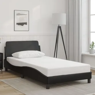 vidaXL Estructura De Cama Sin Colch&oacute;n Cuero Sint&eacute;tico Negro 100x200 Cm Vidaxl