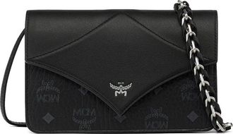 MCM Mini Diamond Shoulder Bag in Visetos Leather Mix in Black at Nordstrom