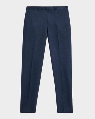 Isaia Cotton-Jersey Mid-Rise Straight-Leg Pants