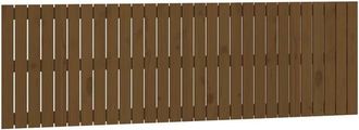 vidaXL Cabecero Cama Pared Madera Maciza Pino Marr&oacute;n Miel 185x3x60 Cm Vidaxl