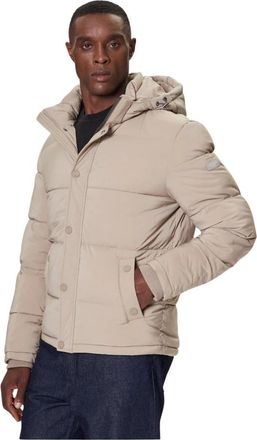 Guess Doudoune capuche - Heren - Winterjassen - Beige - L - Polyester - Jassen