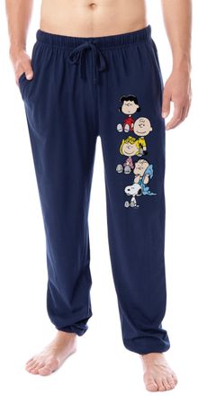 Intimo Peanuts Mens Charlie Brown Snoopy Sleep Jogger Pajama Pants For Adults, Blue, 3X-Large