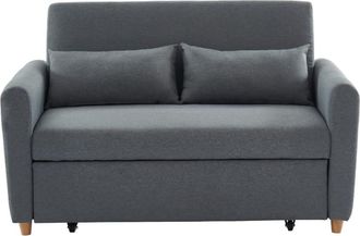 VENTE-UNIQUE.COM Sof&aacute; cama poli&eacute;ster 2 plazas gris 140x87cm