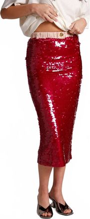 Maude Lara Sequin Skirt In Magenta