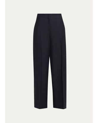 Lafayette 148 New York Thames Wide-Leg Brushed Wool Pants