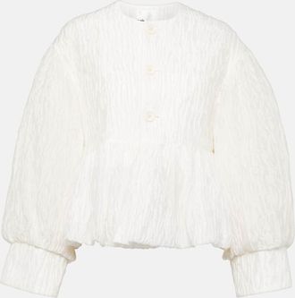 Comme Des Garçons Ruffled cupro-blend blouse