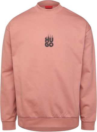 HUGO BOSS Hugo Mens Smoke Logo Crewneck Sweatshirt in Pink - Size X-Large