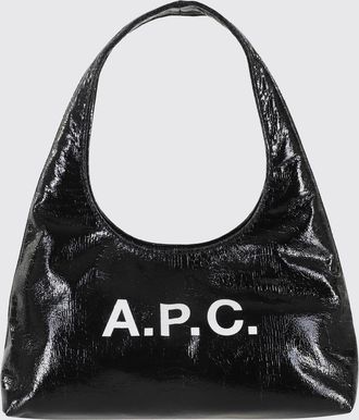 A.P.C. Borsa a spalla in vinile con logo A. p.c