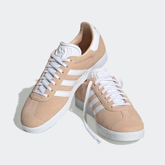 adidas Sneaker ADIDAS ORIGINALS GAZELLE, Damen, Gr. 36, beige (halo blush, cloud wei&szlig;, core schwarz), Leder, Synthetik, Schuhe Sneaker