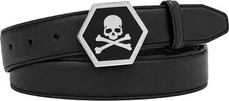 Philipp Plein Leren Riem Skull - Heren - Riemen - Zwart - 95 CM - Leer - Accessoires
