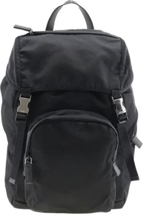 Prada Pre-owned Leather prada-bags - Dames - Vintage Rugzakken - Zwart - ONE Size - Nylon - Vintage
