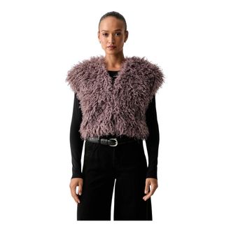 Liu Jo Jassen, Dames, Paars, M, Polyester, Cropped Vest