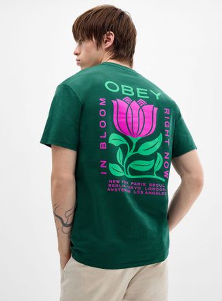 Obey Mens In Bloom graphic T-shirt