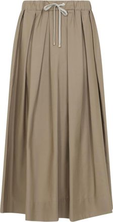 Max Mara Brown Pleated Midi Skirt