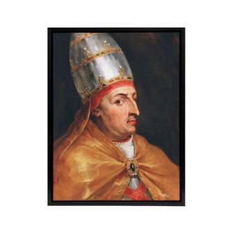 Artery8 Peter Paul Rubens Portrait of Pope Nicholas V Framed Canvas Art Print | Size: W24 x H32