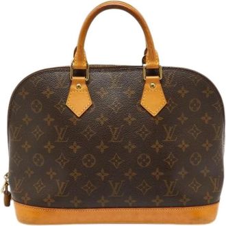 Louis Vuitton Pre-owned Handtas van Gecoat Canvas - Dames - Vintage Handtas - Bruin - ONE Size - Vintage