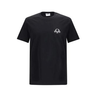 Moschino Tops, Heren, Zwart, S, Katoen, Laurel Crown Logo T-shirt