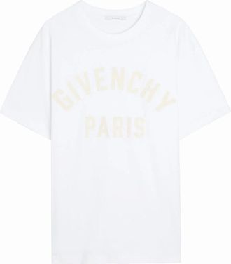 Givenchy Mens Givenchy Yellow Applique Logo T-Shirt in White - Size: 40