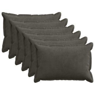 vidaXL Funda De Almohada 6 Uds. Houten Gris Antracita 30 X 50 Cm Pana Vidaxl