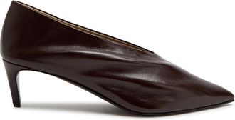 Khaite Miriam 50 Draped Leather Pumps - Brown